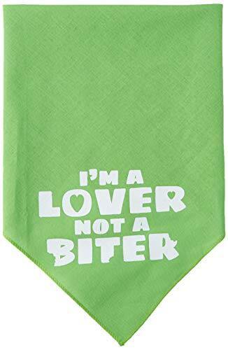 Mirage Pet Products I'm a Lover Not a Biter Screen Print Small Lime Green