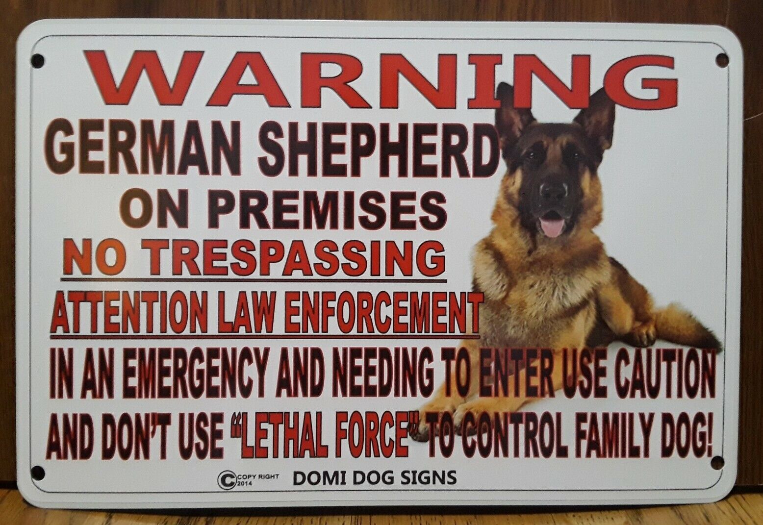 Metal Warning German Shepherd Dog Sign For FENCE,Beware Of Dog 8