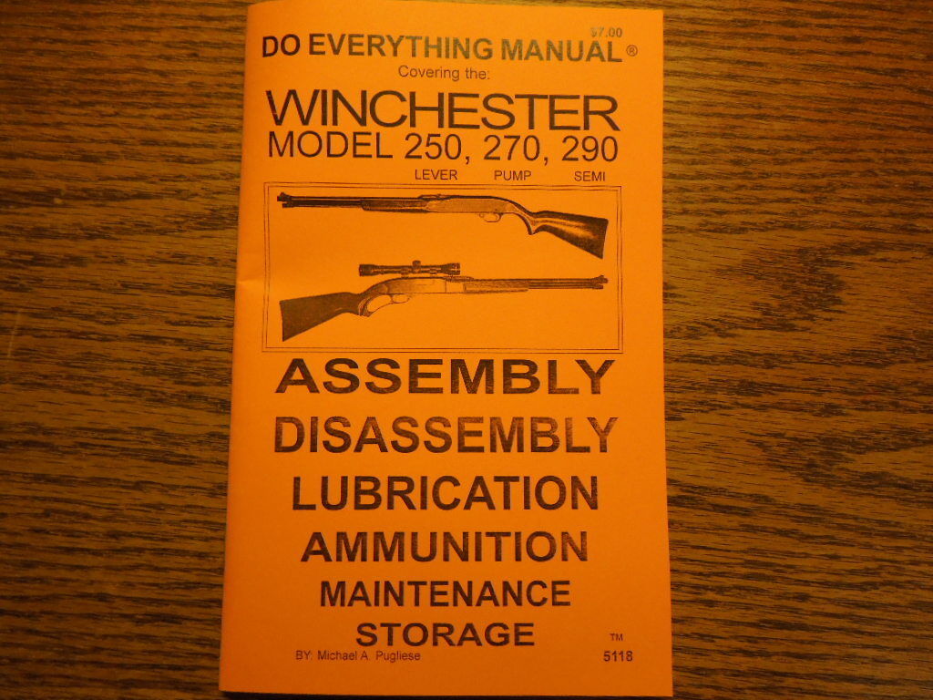 Winchester Model 250 270 and 290 Rifle Manual 33 Pg.  