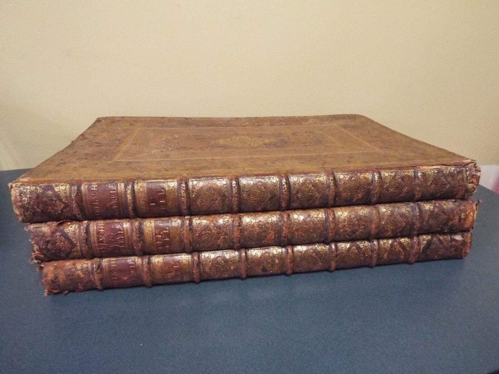 1728 -3 Volume Elephant Folio - Bible in Dutch  - 