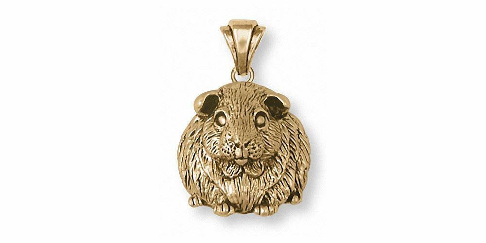 Guinea Pig Pendant Jewelry 14k Gold Handmade Piggie Pendant GP1-PG