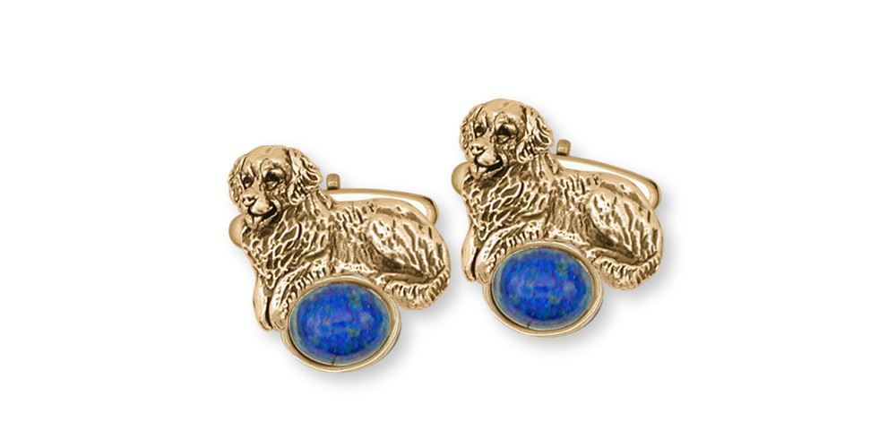 Golden Retriever Cufflinks Jewelry 14k Gold Handmade Dog Cufflinks GR13-XLPCLG