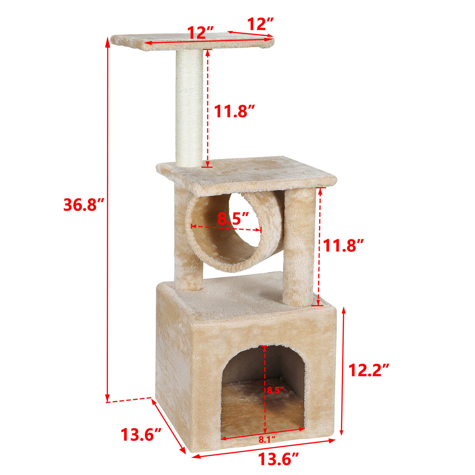 Multiple Sizes Cat Tree Tower Condo Furniture Scratch Post Tree Kitty Play House