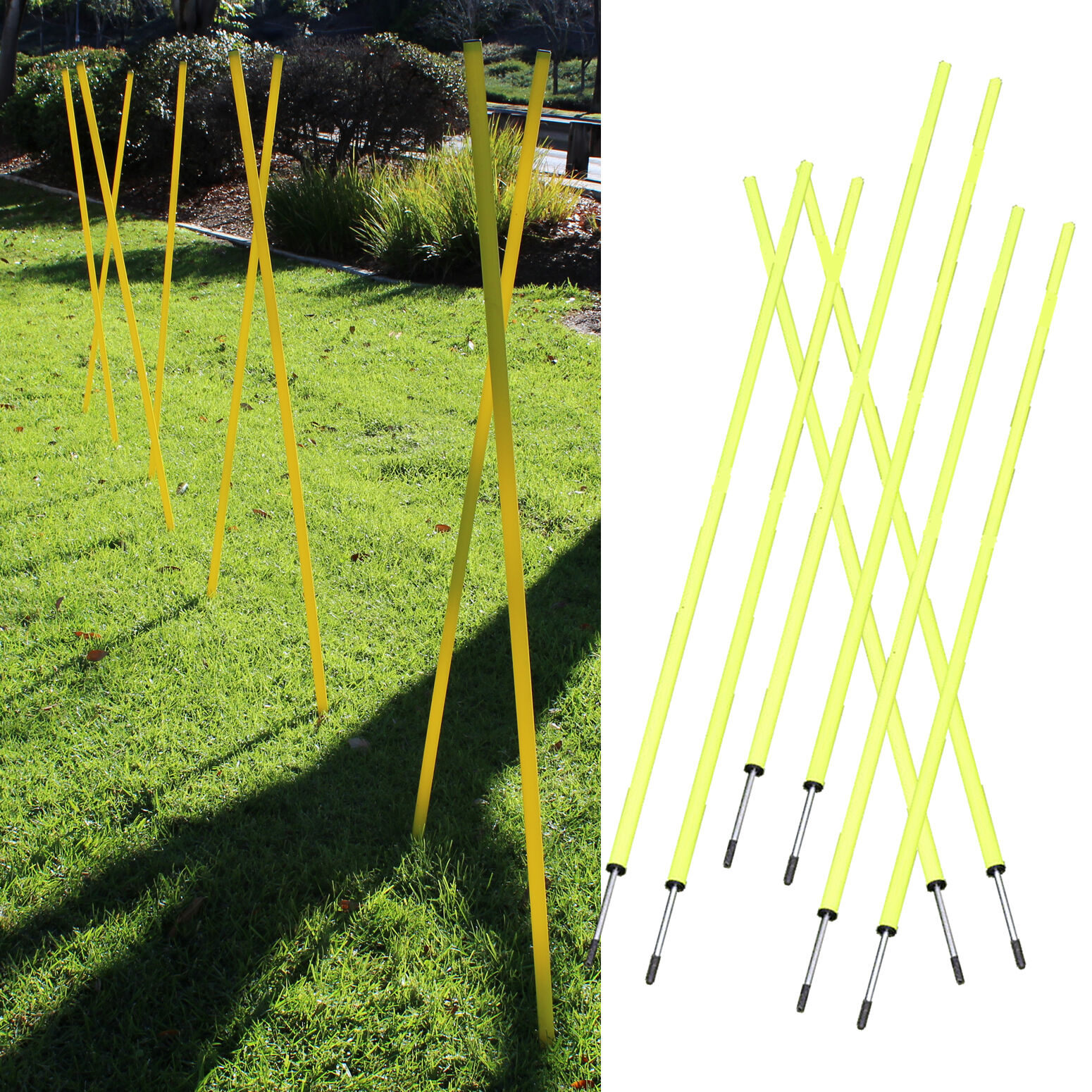 8 Agility Poles Portable Outdoor Training Markers Obstacle football soccer coach