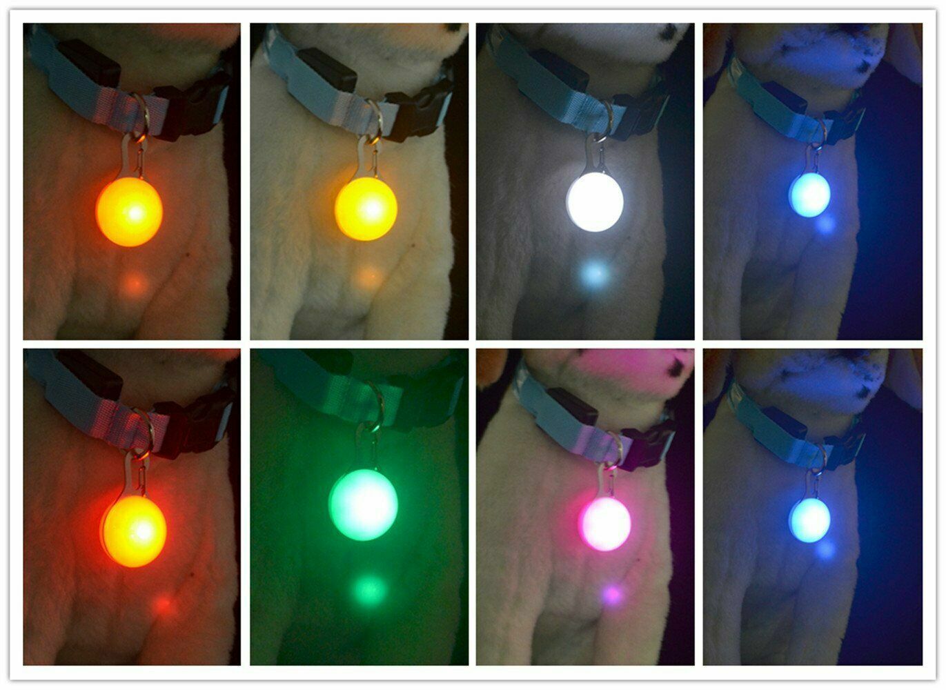 LED CLIP ON SAFETY LIGHT CAT DOG COLLAR PENDANT KEY CHAIN GLOW, FLASH, JOGGERS 