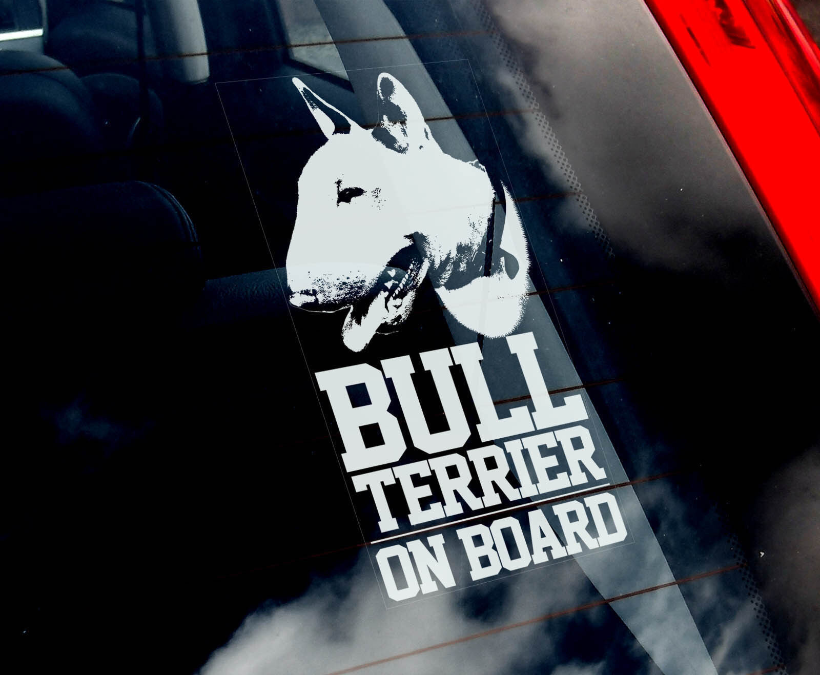 English Bull Terrier - Dog Car Sticker -Sign - n.collar