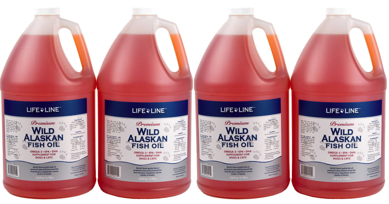 Life Line Wild Fish Oil 4gal Fresh Alaskan f/dogs & cats (similar to Salmon Oil)