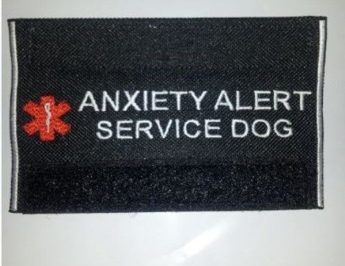 Embroidered No Sew Leash Wrap Sleeve Cuff ANXIETY or ASTHMA ALERT SERVICE DOG 