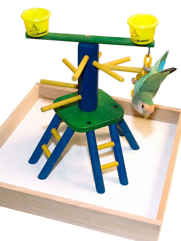 Parrot Bird Perch Play Gym Stand Table Top  Pyramid Perch