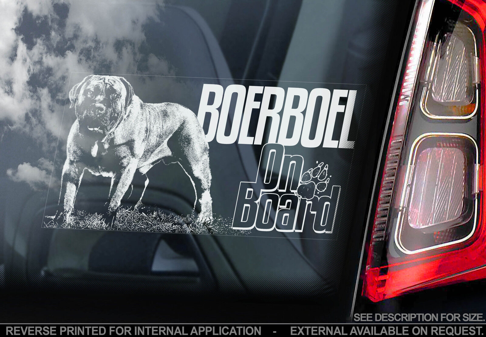 Boerboel - Car Window Sticker - South African Mastiff Dog Boer Bull Sign - TYP3