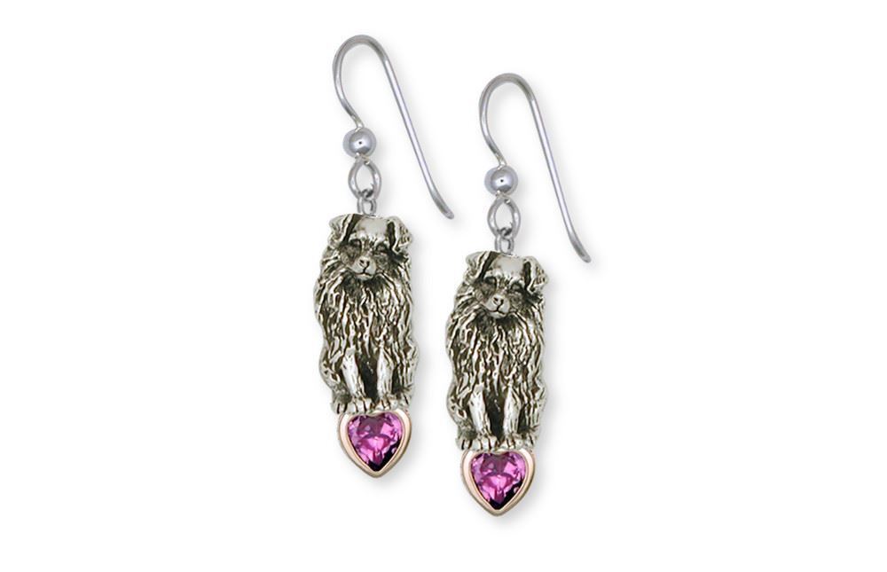 Australian Shepherd Earrings Jewelry Sterling Silver Handmade Dog Earrings AU8-S