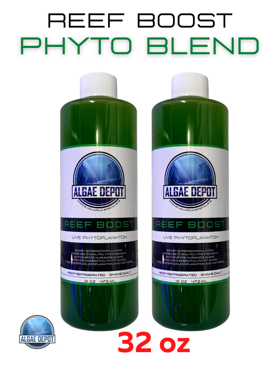 LIVE Phytoplankton - 4 SPECIES - Algae Depot® REEF-BOOST® - (2) 16oz Bottles
