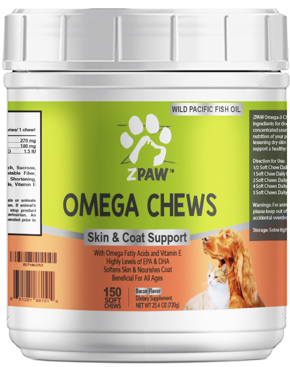 MOKAI Omega 3 Chews For Dogs Skin and Coat Supplements