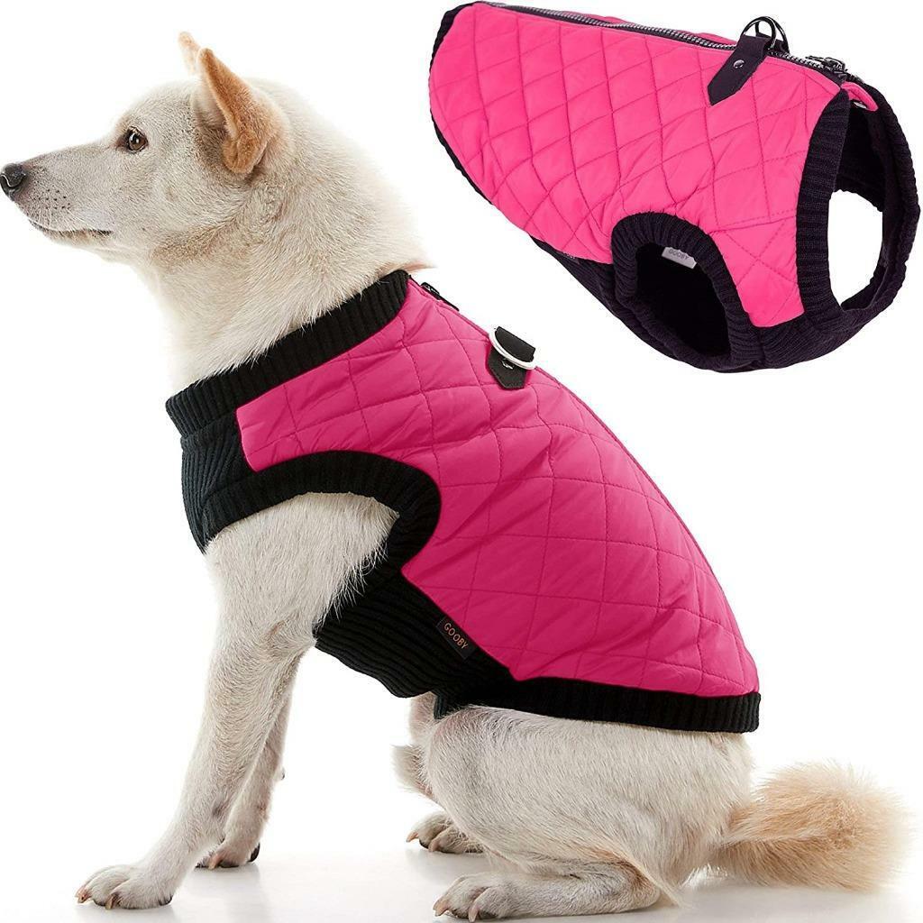 Gooby Small Breed Dog Quilted Vest Jacket Coat, X-Large, Pink