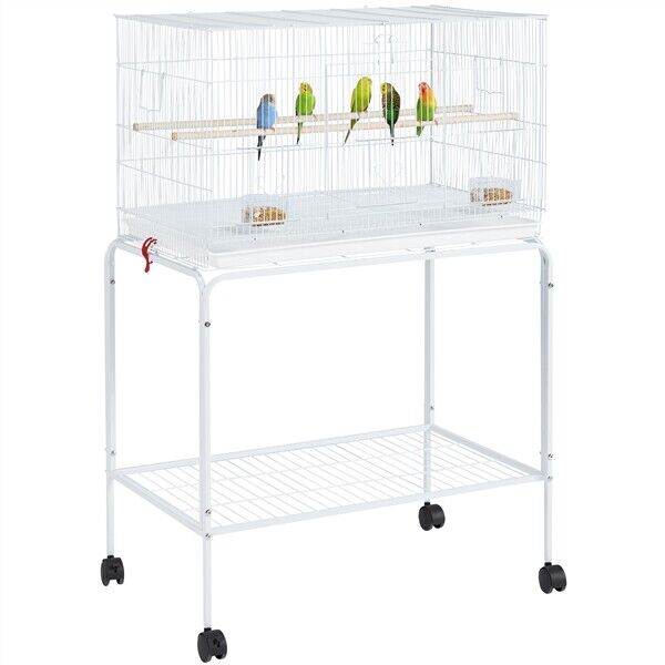 47- inch Flight Bird Cage for Parakeets Cockatiels with Detachable Rolling Stand
