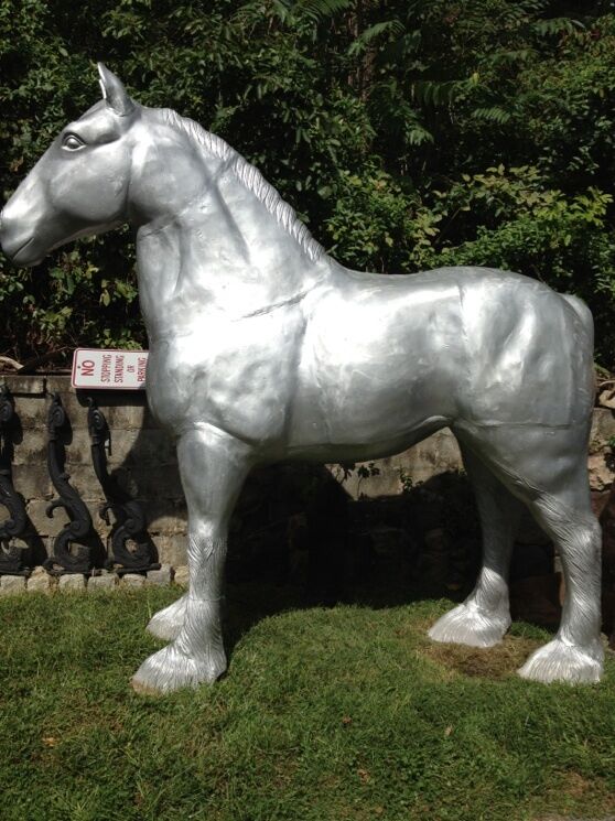 Clydesdale - Shire Horse ( Draft horse ) - Unpainted Recycled Aluminum Statue