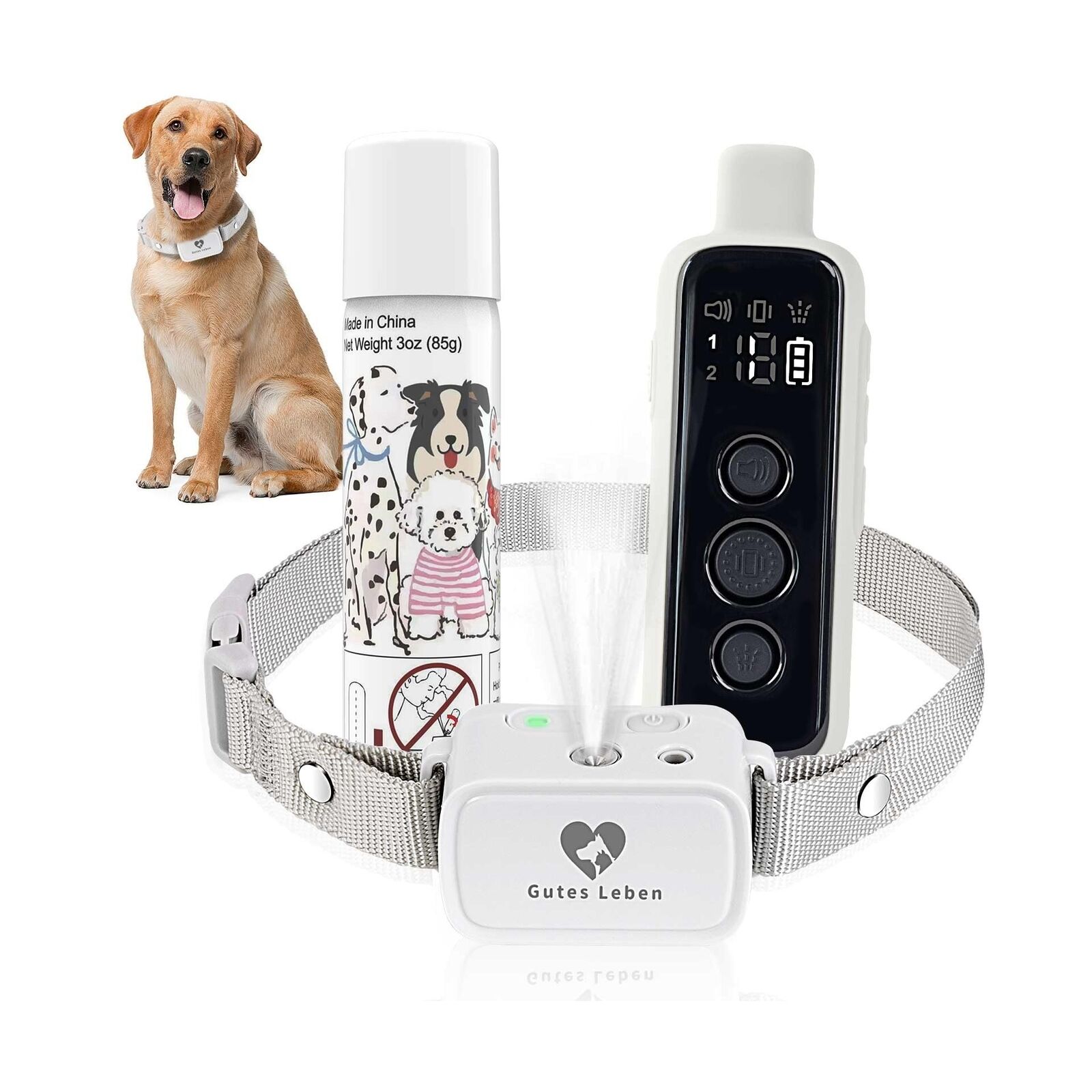 Citronella Dog Training Collar with Remote, 3 Modes Spray/Vibration/Beep, Hum...