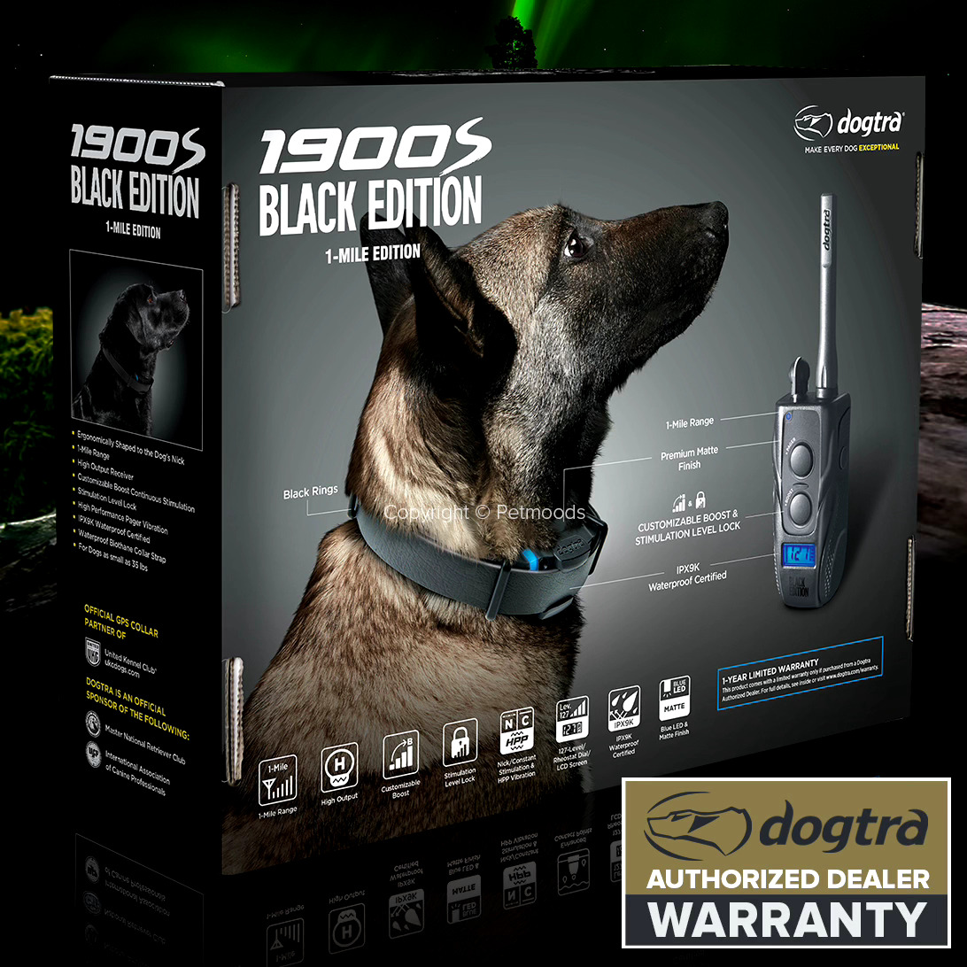 Dogtra 1900S Black Edition 1-Mile Dog Training E-Collar IPX9K with Boost & Lock