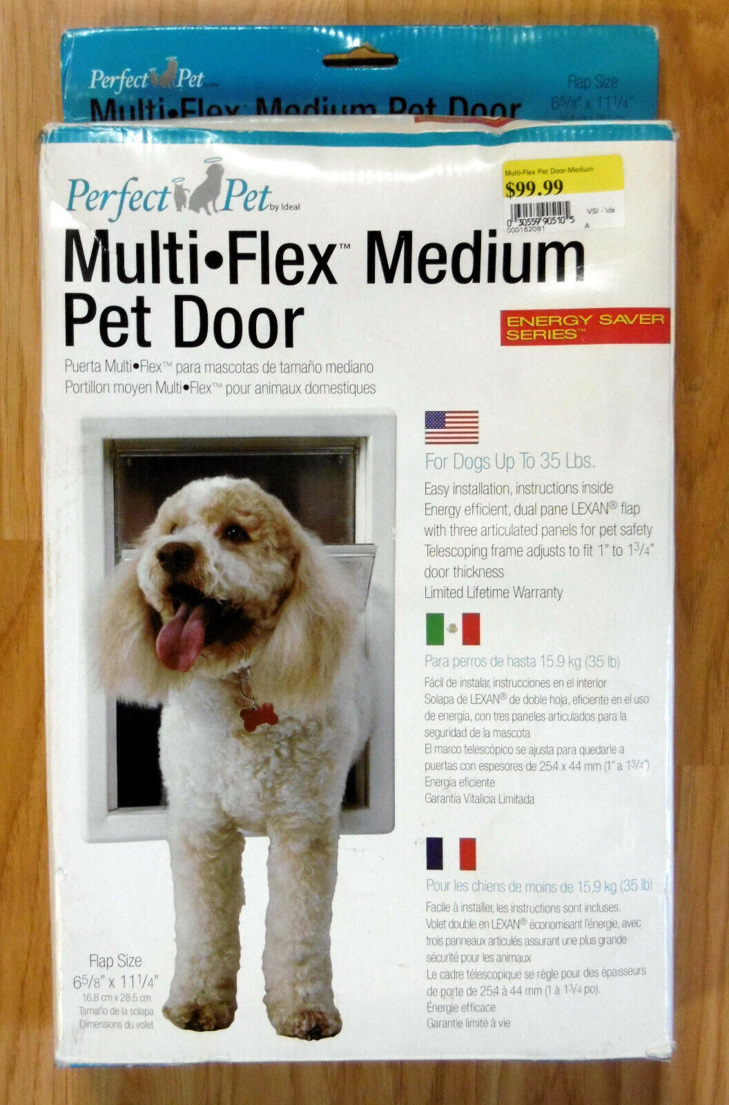 Ideal Pet Products Multi-flex Plastic Pet Dog Door MEDIUM-for DOGS up to 35 lbs.