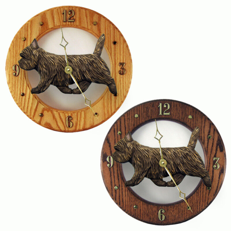 Cairn Terrier Wood Clock Black Brindle