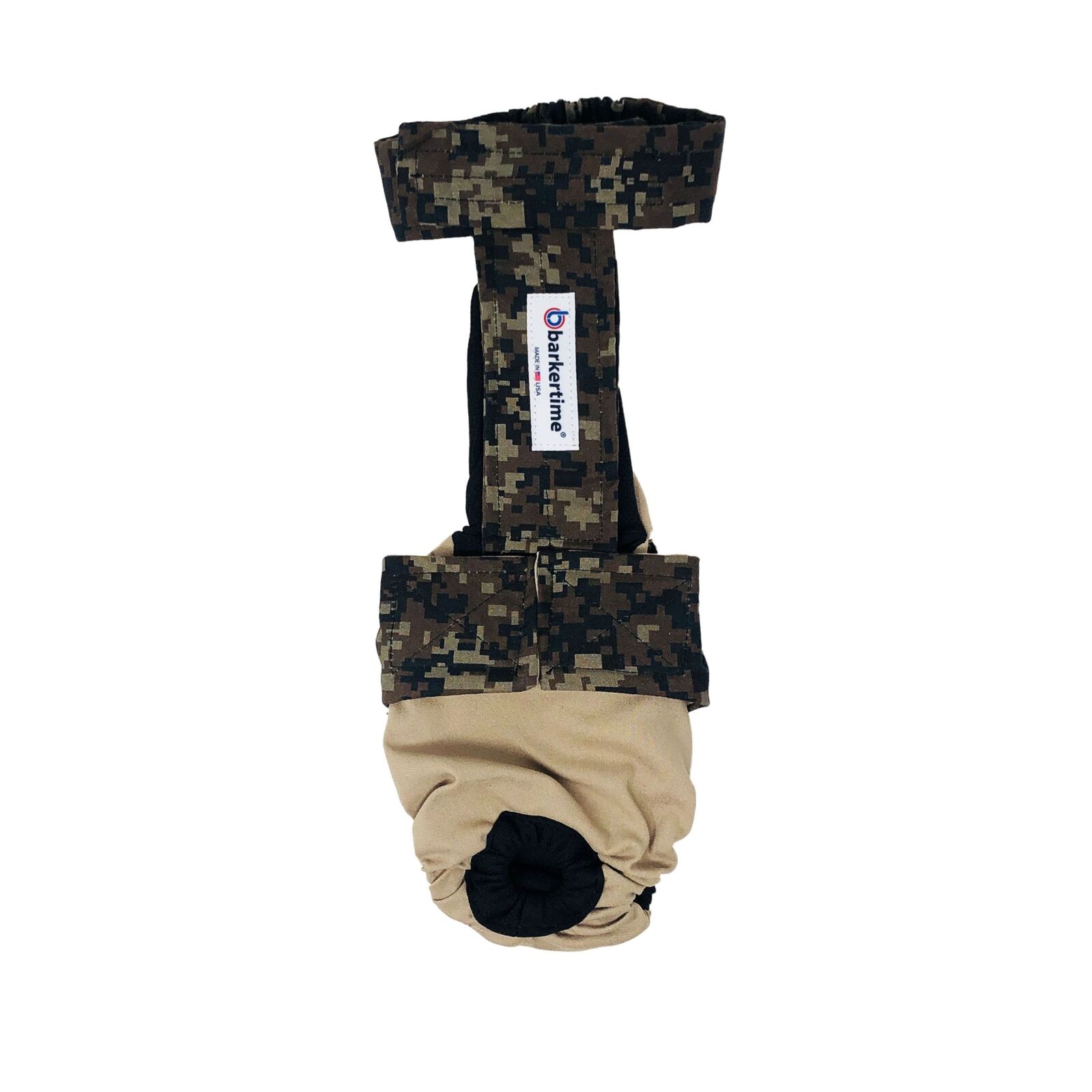 Dog Diaper Overall - Made in USA - Digital Camo on Beige Escape-Proof Waterpr...
