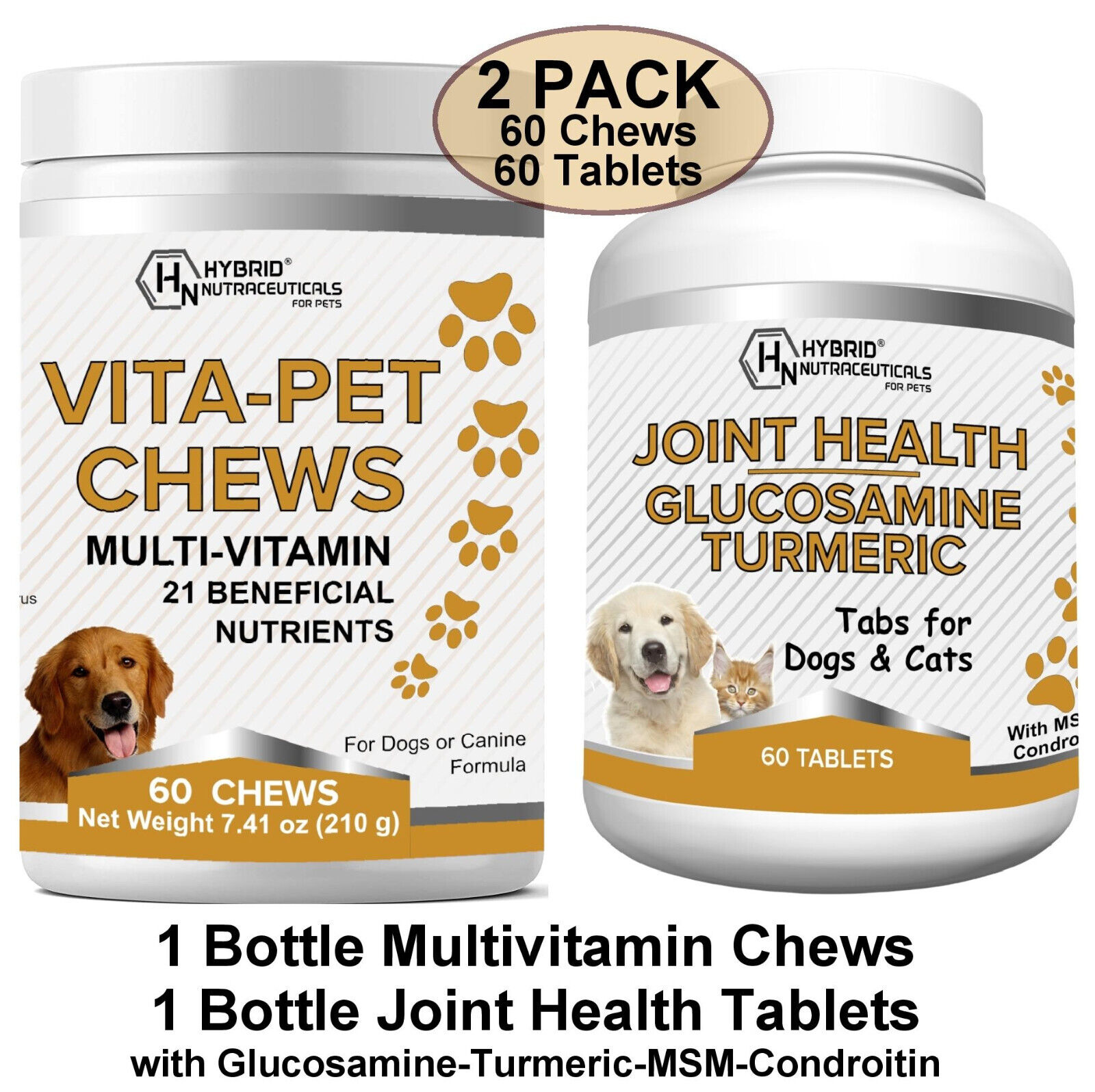 Joint Health + Multivitamins for Dogs, Glucosamine, Chondroitin, Turmeric, MSM