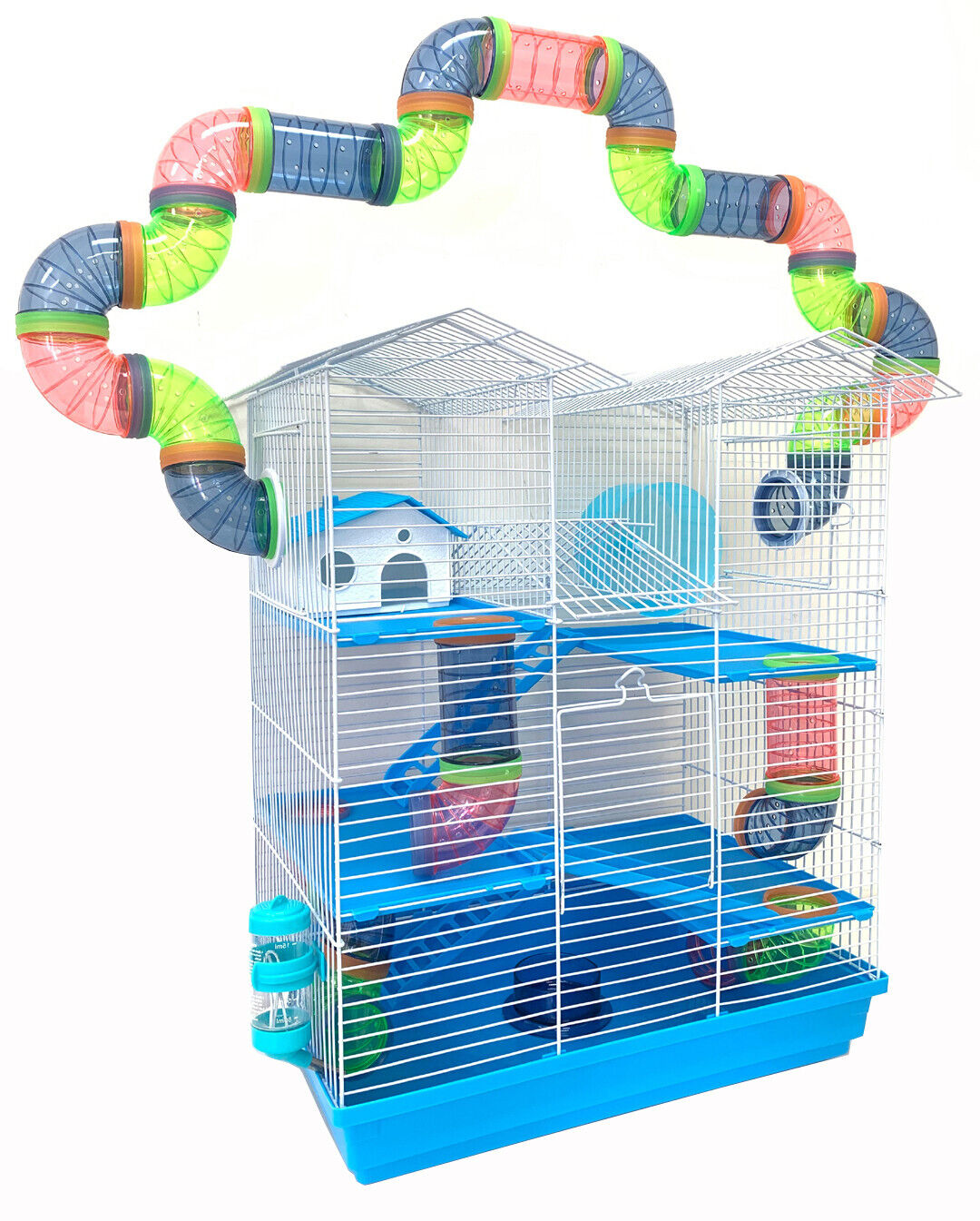 LARGE 5-Tiers Twin Towner Hamster Habitat Rodent Gerbil Mouse Mice Rats Cage
