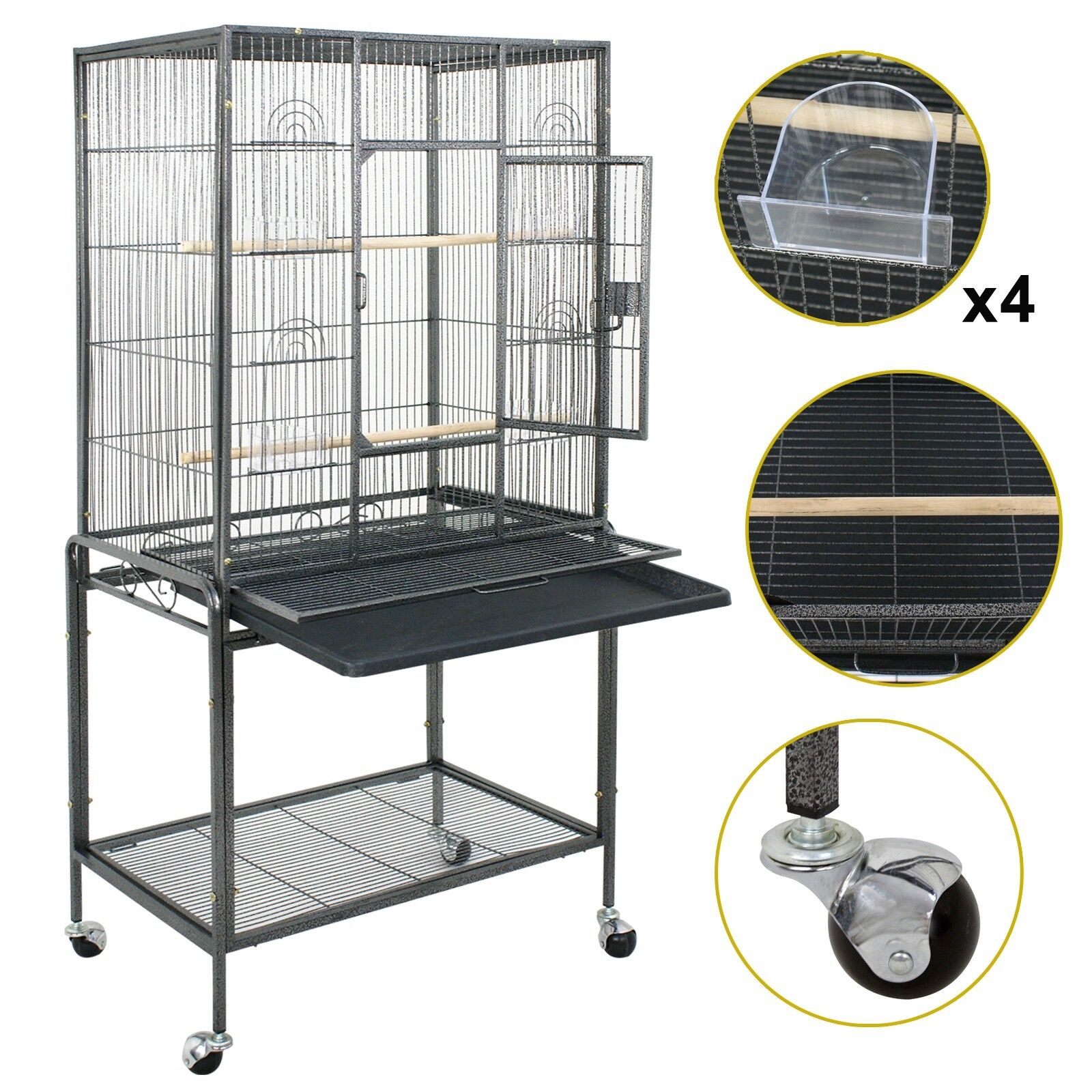 Multiple Sizes Durable Steel Bird Cage Best Place for Birds Large Parrot Cage