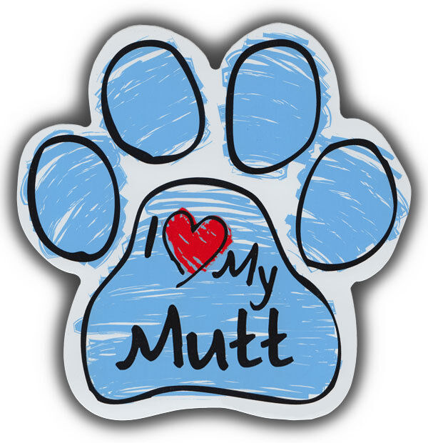 Scribble Paw Dog Magnets: I LOVE MY MUTT | Cars, Trucks, Refrigerators