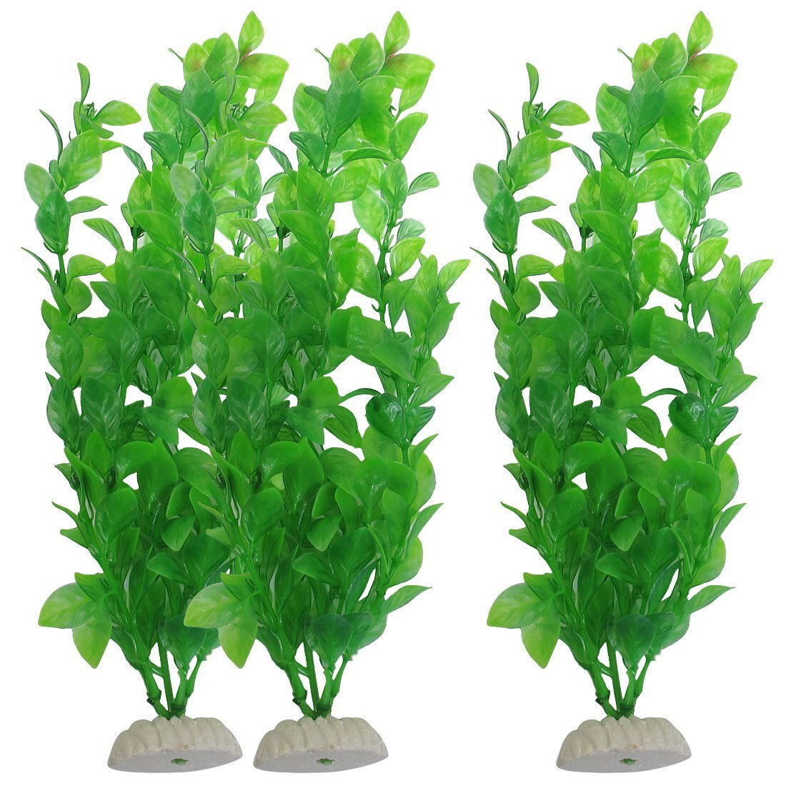 3pcs Artificial Aquarium Fish Tank Green Plastic Plant Decoration 10-Inch Tall