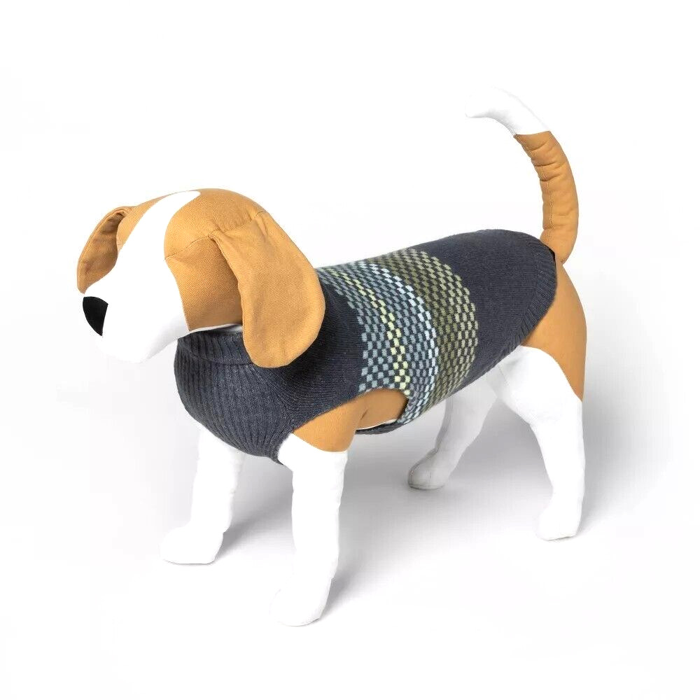 Fairisle Stripe Cool Colorway Dog Sweater, Blue/Green - Boots & Barkley - Medium