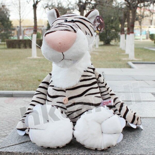CUTE new white stripe tiger Stuffed Animals soft toys plush doll 25 CM bg