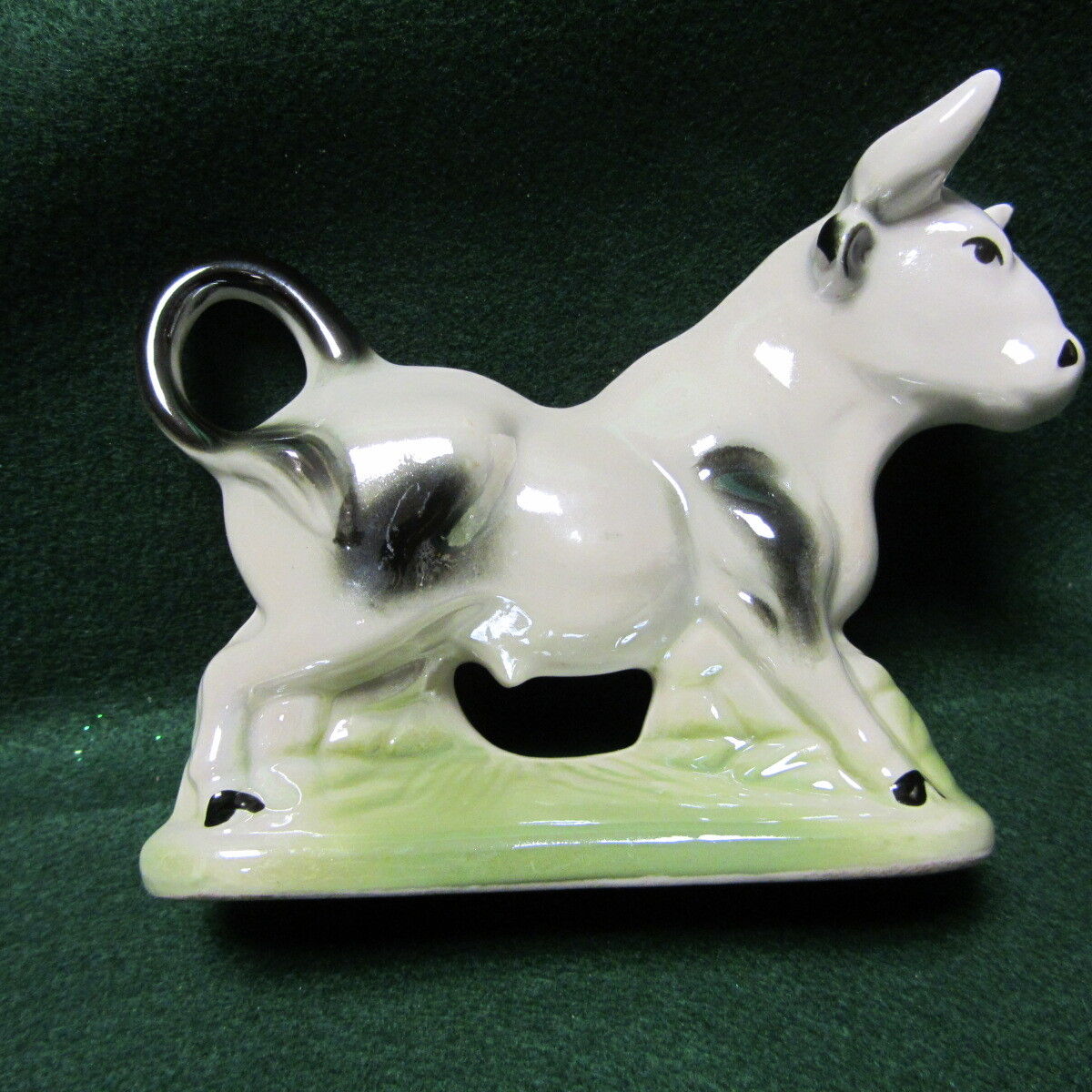 Vintage Bull w/ Horns Porcelain Ceramic Lusterware Made in Brazil