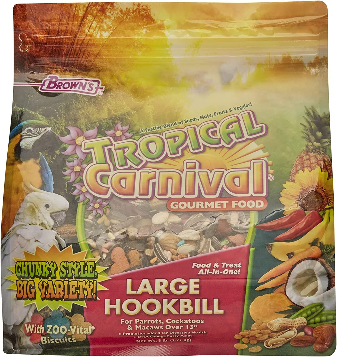 F.M. Brown's Tropical Carnival Gourmet Large Hookbill Food for Parrots,... 