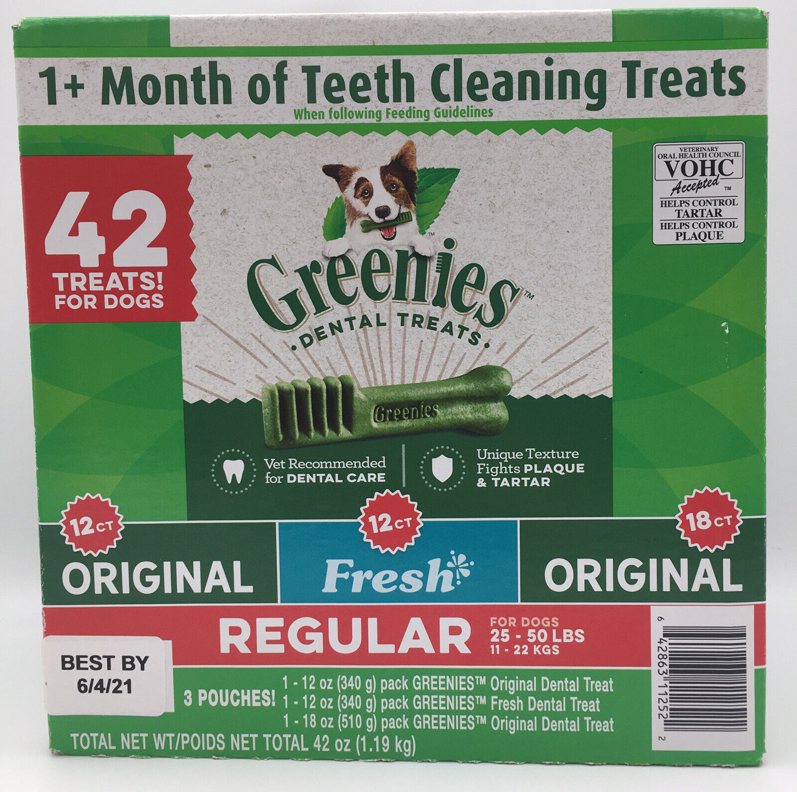 Greenies, Daily Dental Dog Treats Chews, Regular Size (Choose Count + Flavor)