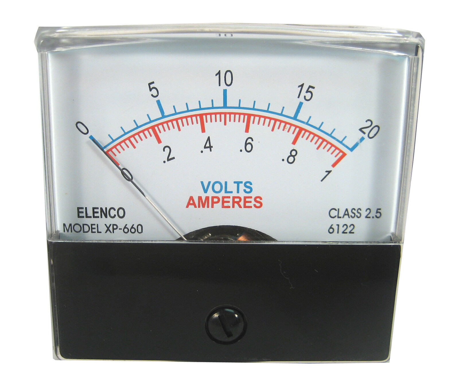 2-1/2” Inch Panel Meter: 0-20V & 0-1A Scales: 1mA Movement: Very Nice Meter