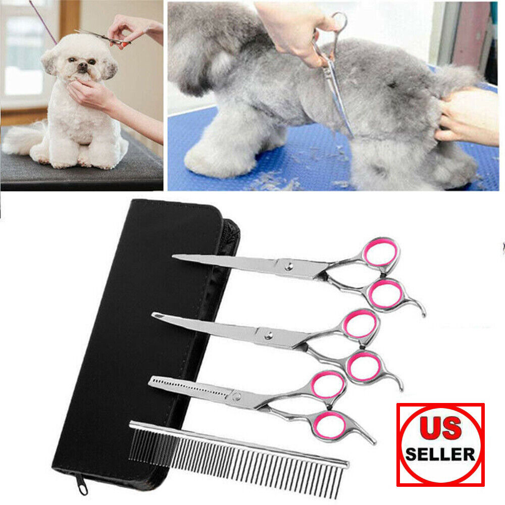 Pet Grooming Scissors Dog Cat Professional Curved Thinning Shear Hair Cutting