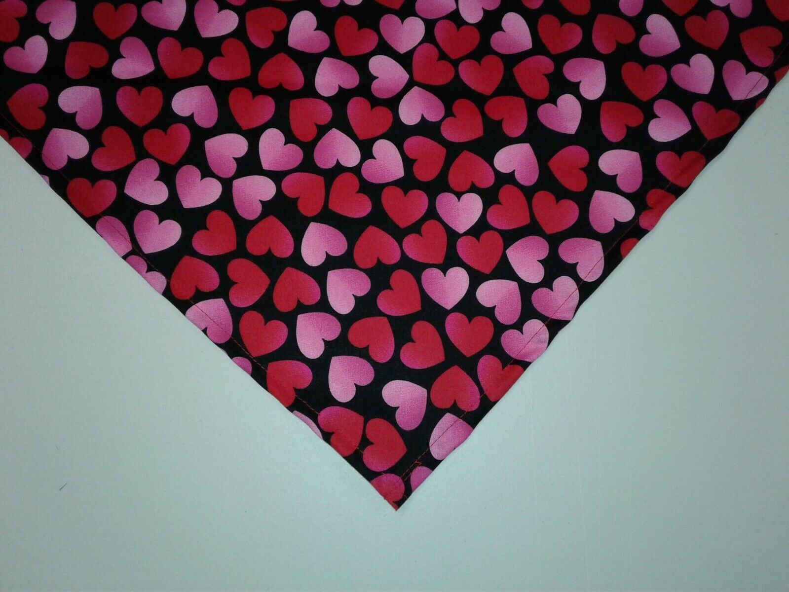 Dog Bandana/Scarf Tie On,Valentines, Red, Pink, Custom Made by Linda, S, M