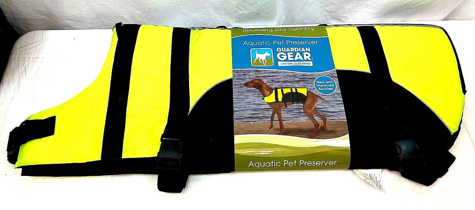 AQUATIC PET PRESERVER Dog Life Jacket ~ Size XXL Safety Yellow ~ Dogs Swim Vest