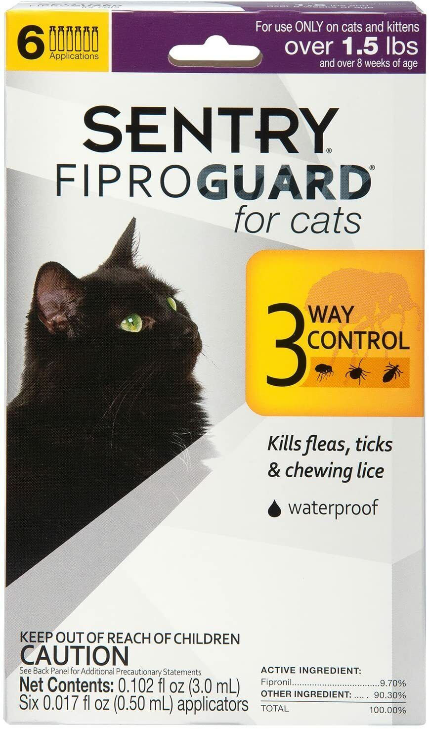  SENTRY Fiproguard for Cats, Flea and Tick Prevention for Cats (1.5 Pounds 