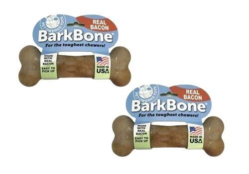Pack of two Pet Qwerks Flavor Infused BarkBone - Durable Chew Toy