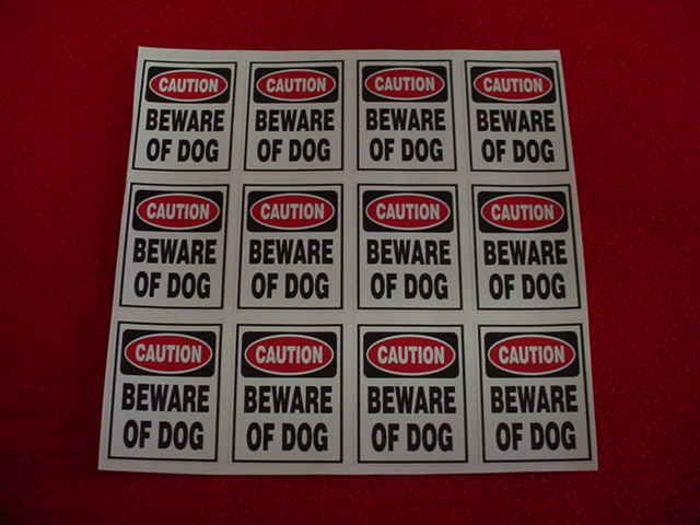 12 BEWARE OF DOG SIGN HOME SECURITY WARNING DECAL STICKERS for WINDOWS or DOORS