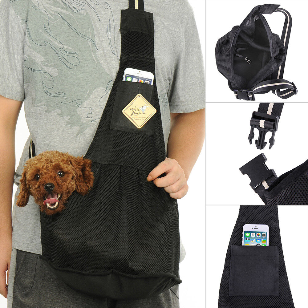 Pet Sling Carrier Dog Cat Tote Single Shoulder Bag Safety Belt Carrying Puppy