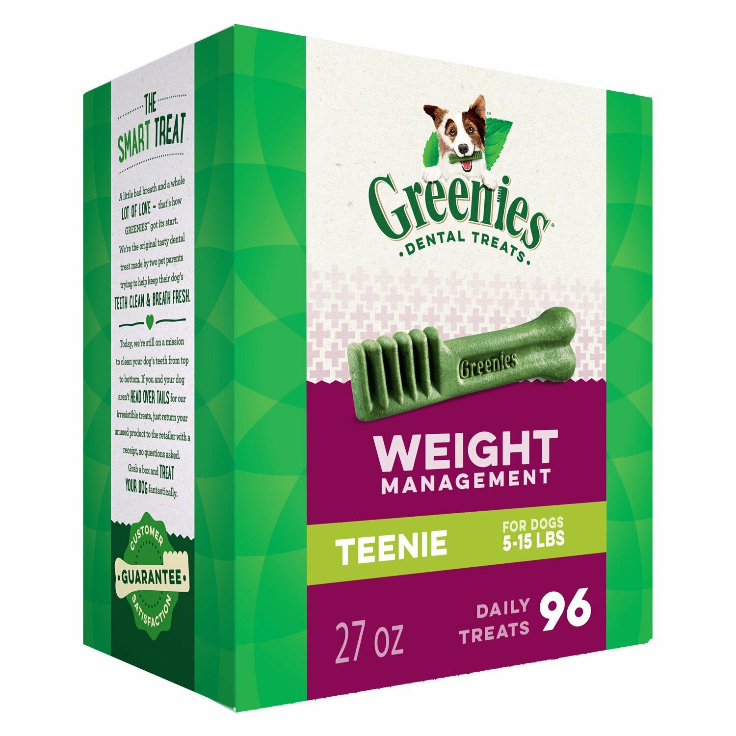 Greenies Dog Dental Treats Teenie Weight Management, 96 Count (EXP 08/2020)