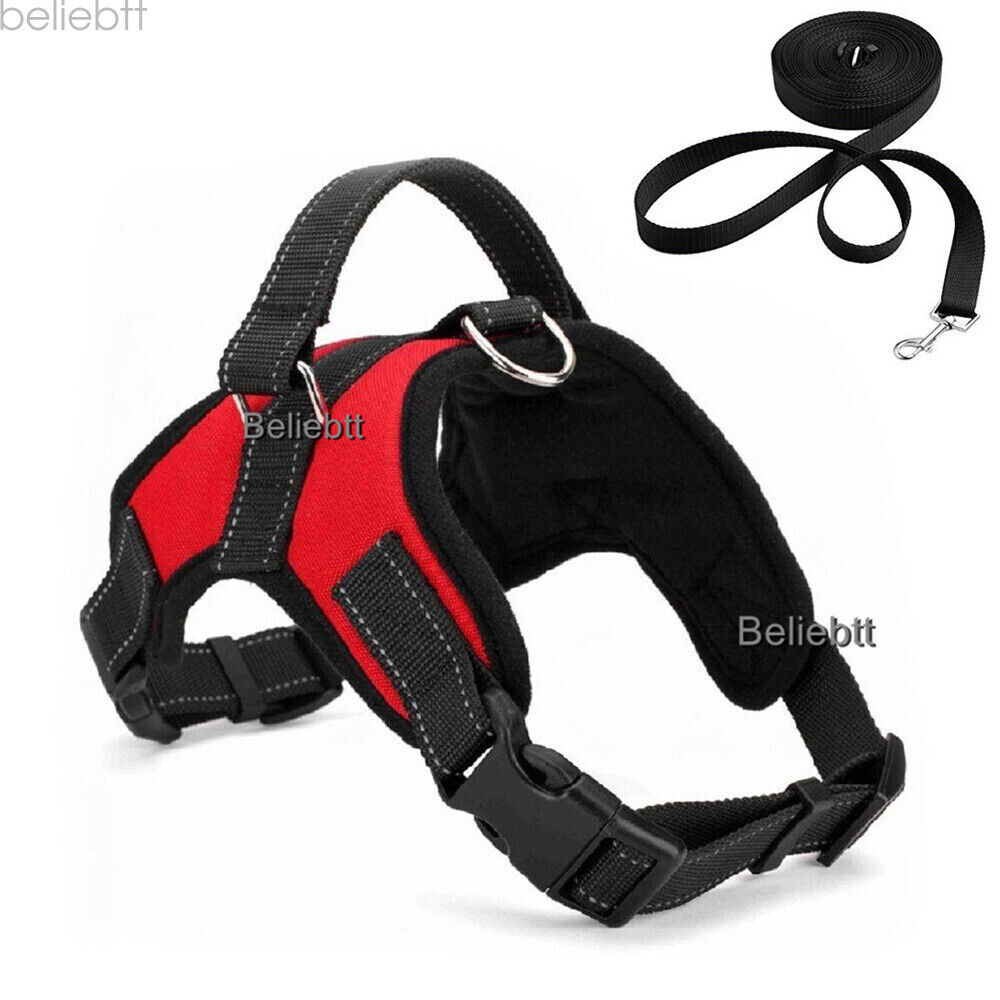 Dog Vest Harness Leash Collar Set No Pull Adjustable for Small/Medium/Large/XL