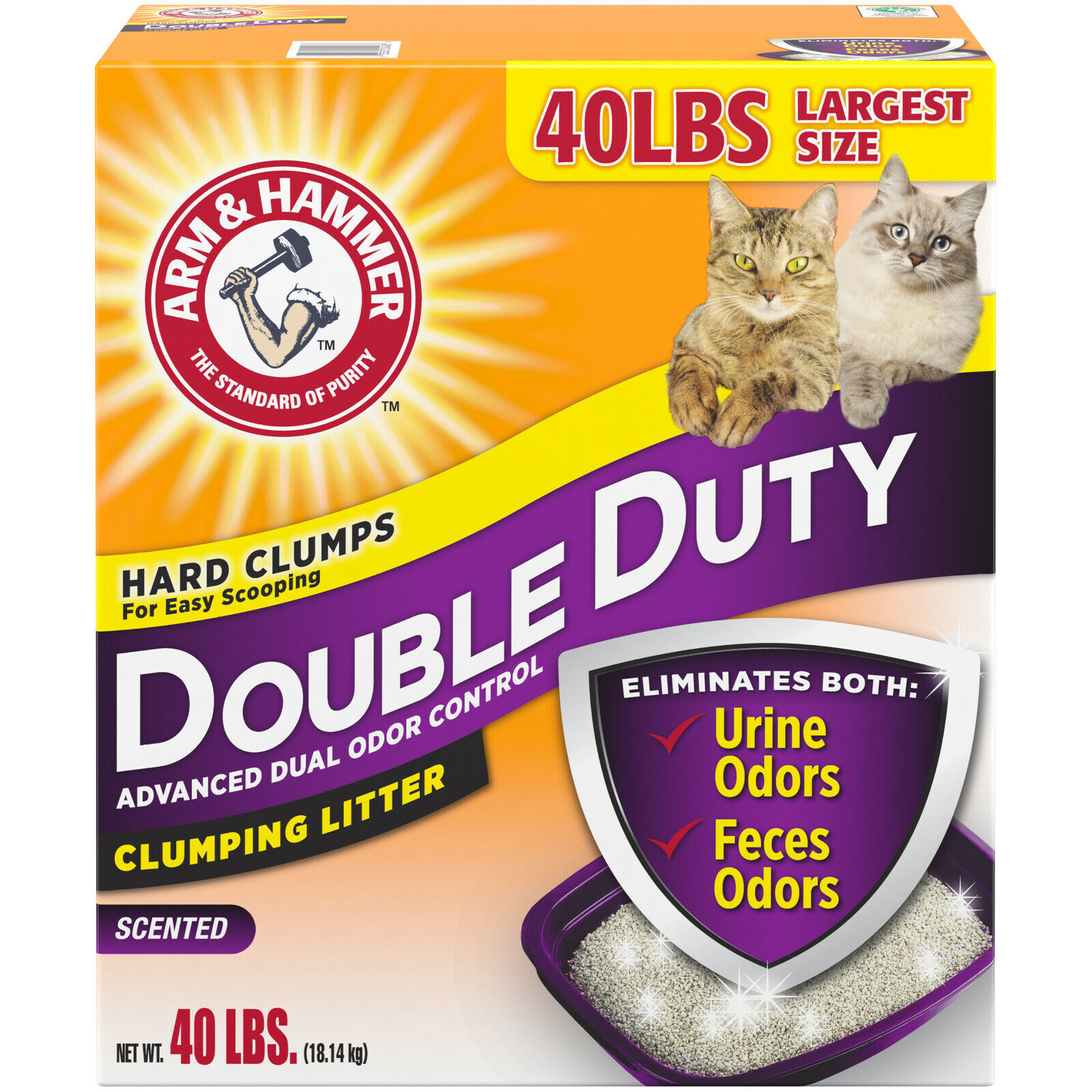 Arm & Hammer Double Duty Clumping Cat Litter, 40lb
