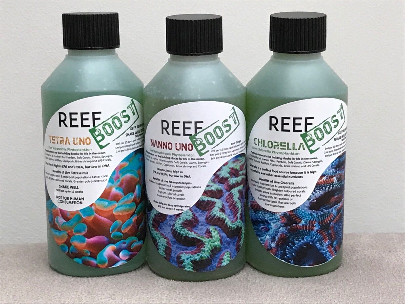 ReefBoost Live Phytoplankton 3 Pack Special Marine Coral 3x 250ml Species Phyto