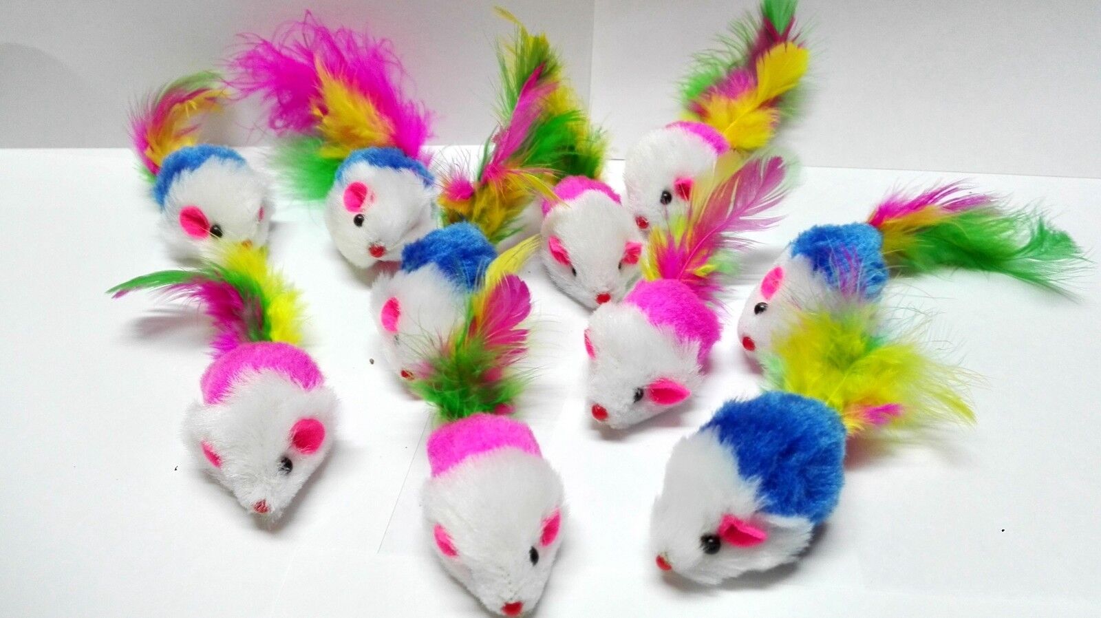 Fur Mice Cat Toys, Soft and Durable for Play , Catnip Mice for kittens. 10 pcs