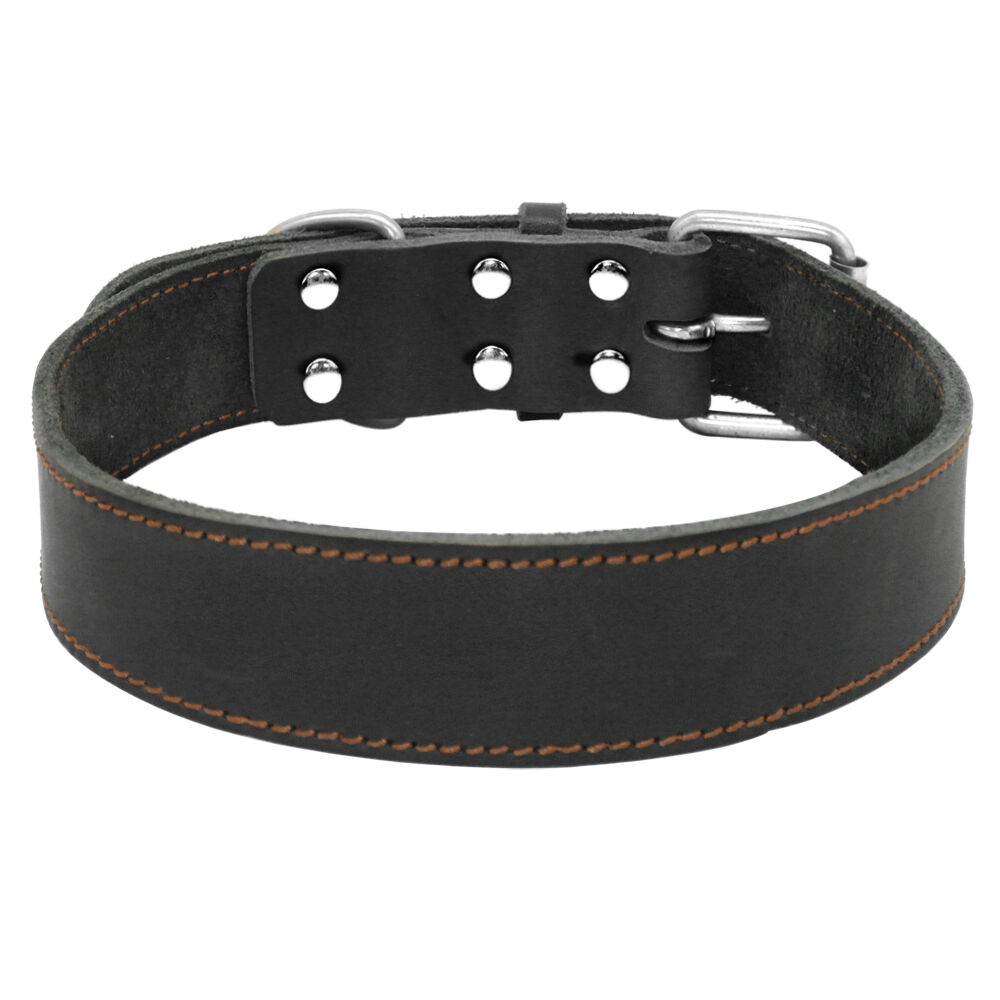 Genuine Leather Dog Collar Large X-Large Adjustable Black Brown  US