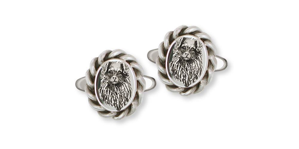 Australian Shepherd Cufflinks Jewelry Sterling Silver Handmade Dog Cufflinks AU8